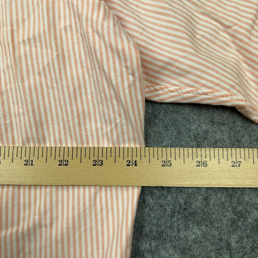 Ralph Lauren Shirt Men 16.5 35 Orange Striped Flesh Pony Long Sleeve Button Down - Picture 9 of 11